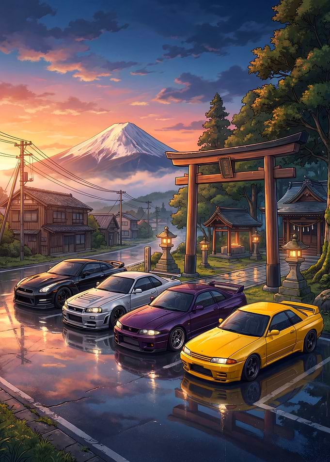 Anime Japanese JDM Car GTR