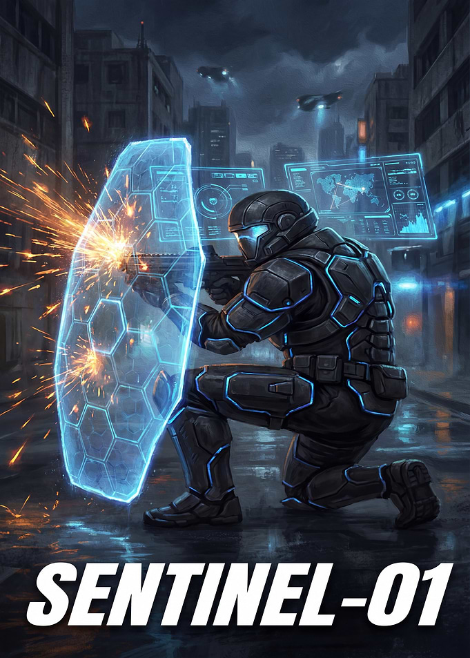 Sentinel-01 Sci-Fi Soldier with Energy Shield