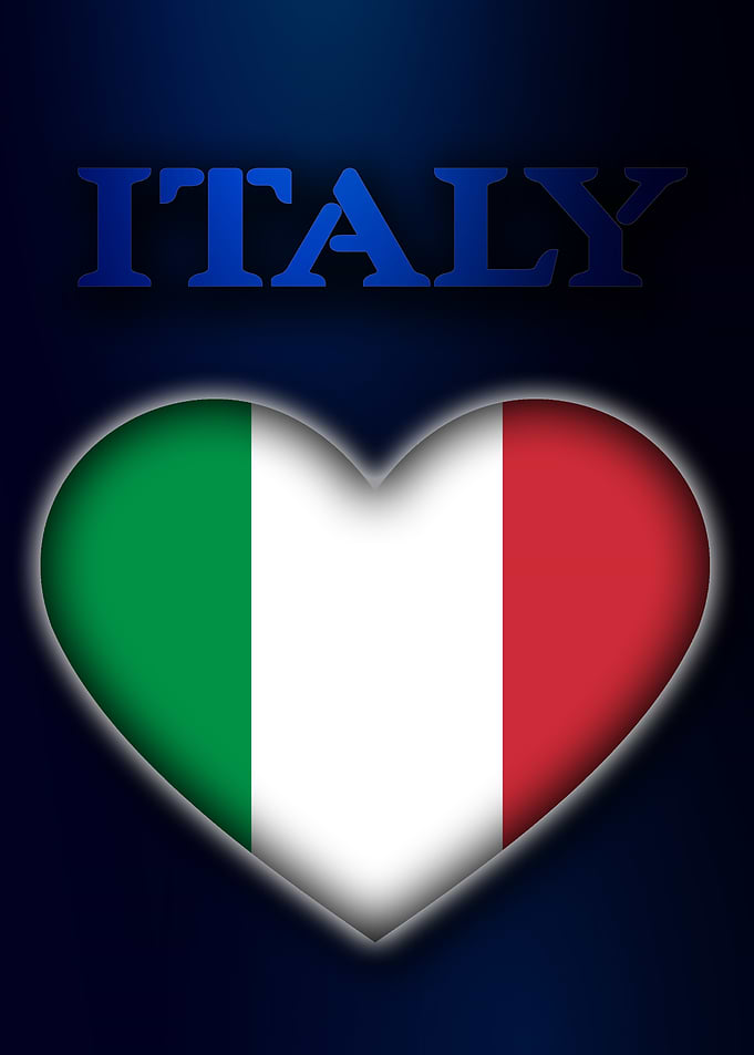 Italy Heart Flag