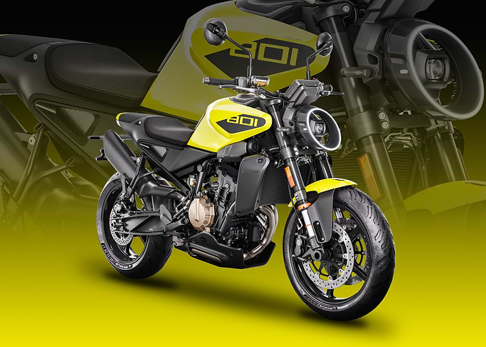 Yellow Husqvarna Svartpilen Motorcycle