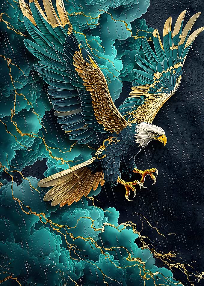 Majestic Eagle in Stormy Skies