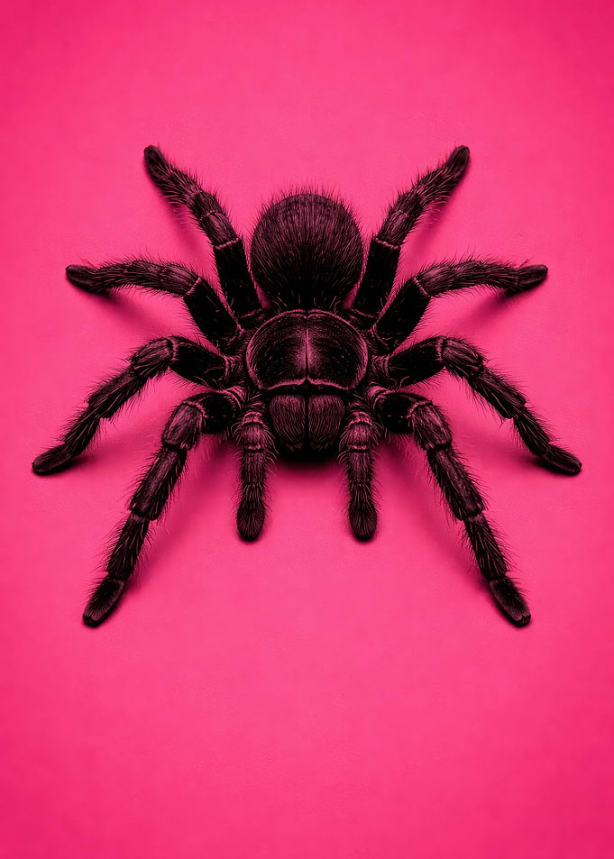 Tarantula on Pink Background