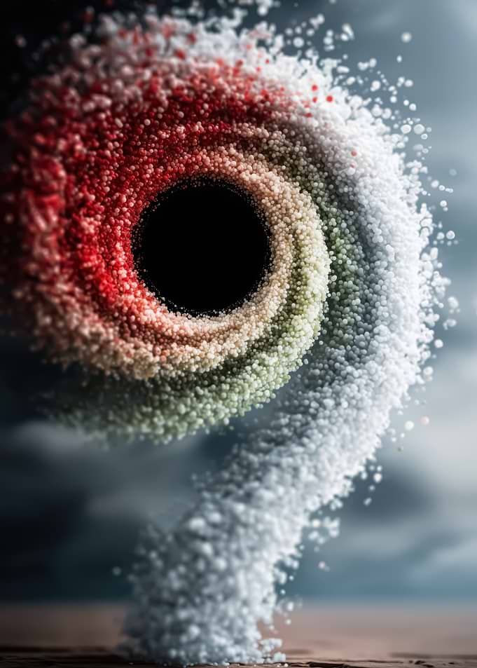 Abstract Swirling Particles
