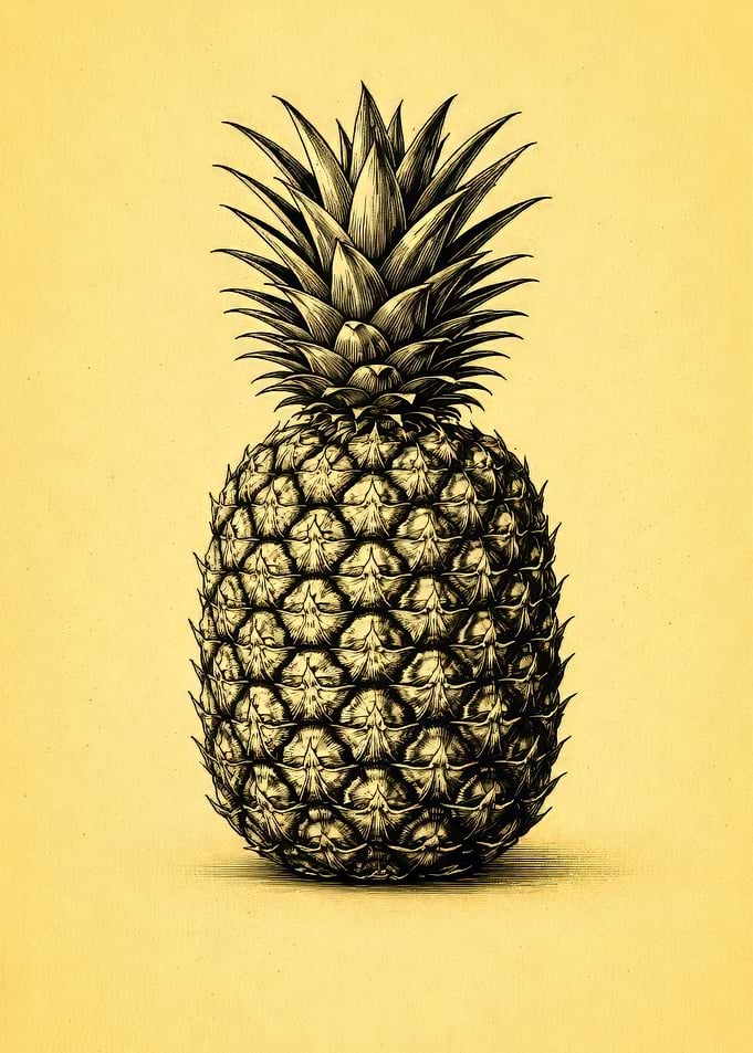 Vintage Pineapple Illustration