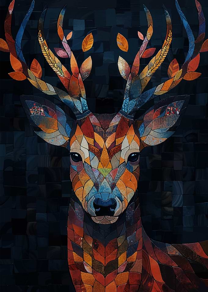 Mosaic Deer Portrait