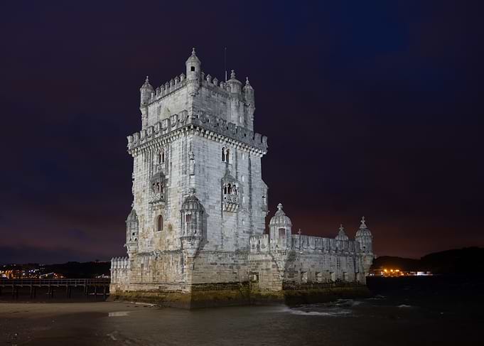 Belem Tower At Night In Portugal