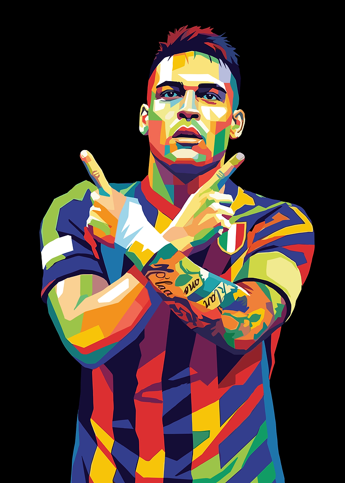 Lautaro Martinez Pop Art Football Player Portrait