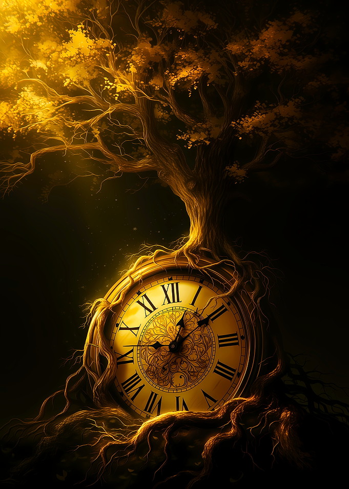 Tree Growing Around a Clock