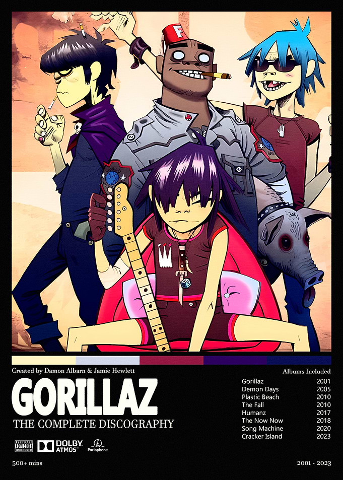 Gorillaz Complete Discography Poster