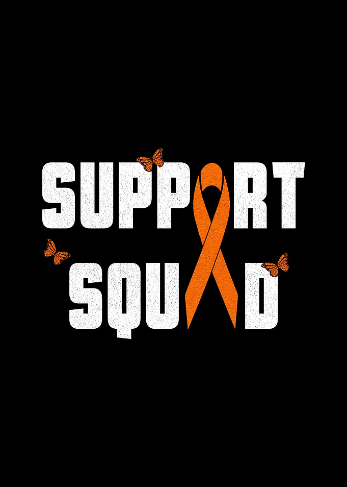Support Squad Orange Ribbon Butterflies