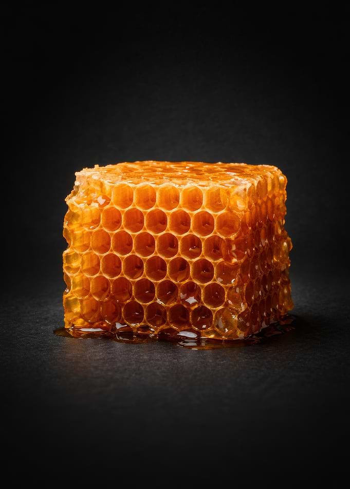 Honeycomb with dripping honey