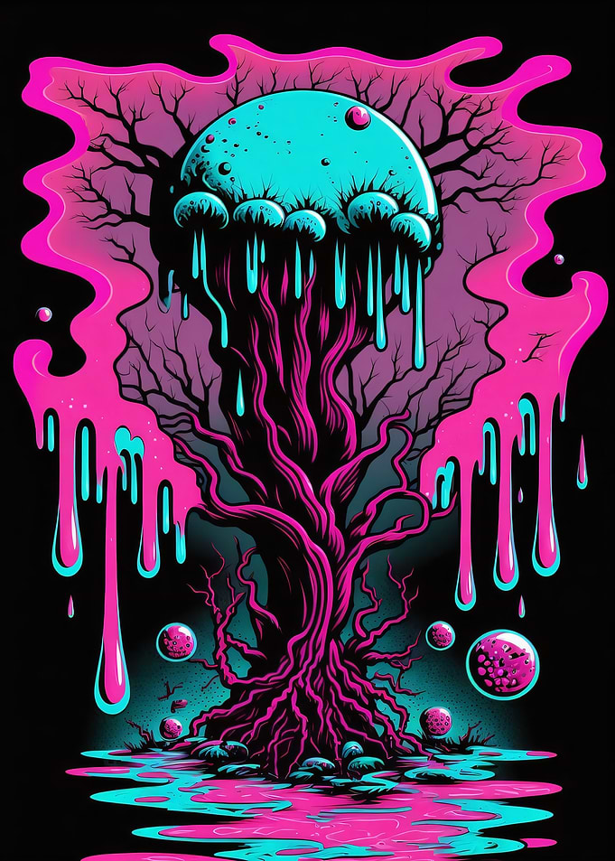 Surreal Dripping Tree