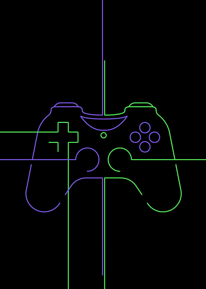 Neon Game Controller Outline