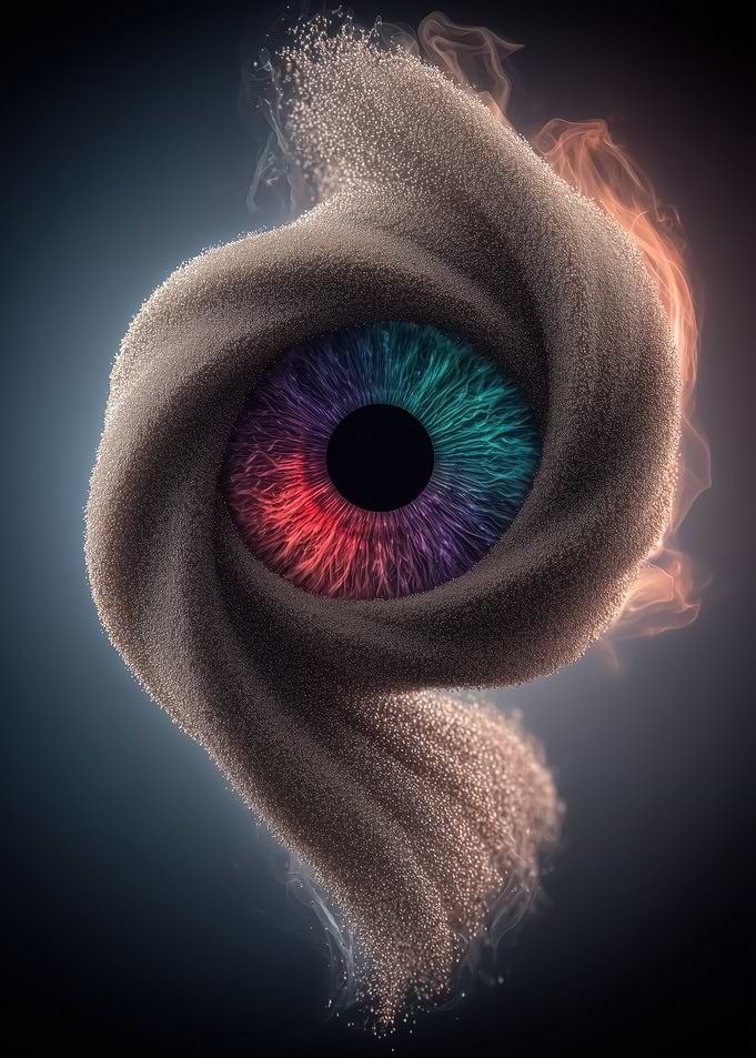 Abstract Swirling Eye with Glitter