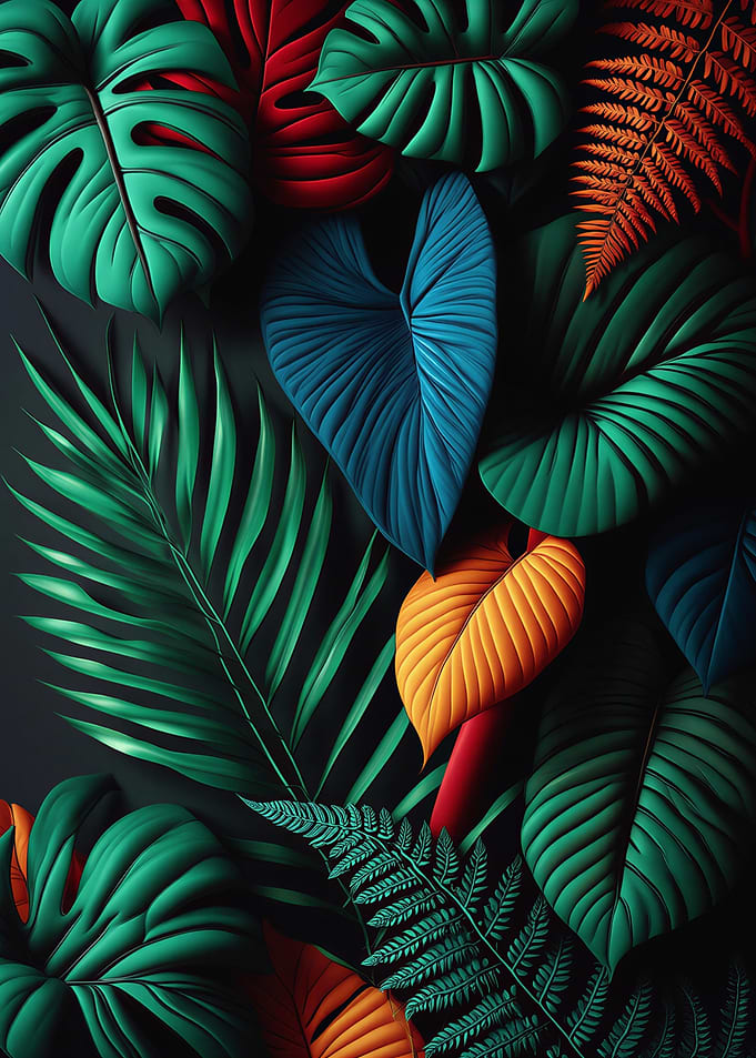 Vibrant Tropical Leaves