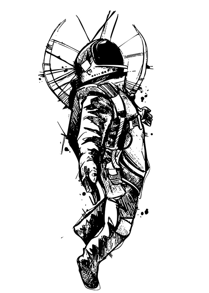 Astronaut in Space Sketch