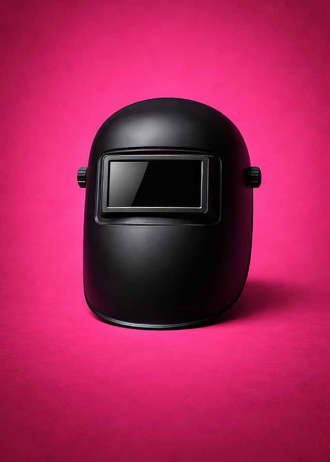 Black Welding Mask on Pink Background