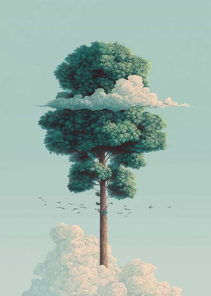Surreal Tree in the Clouds