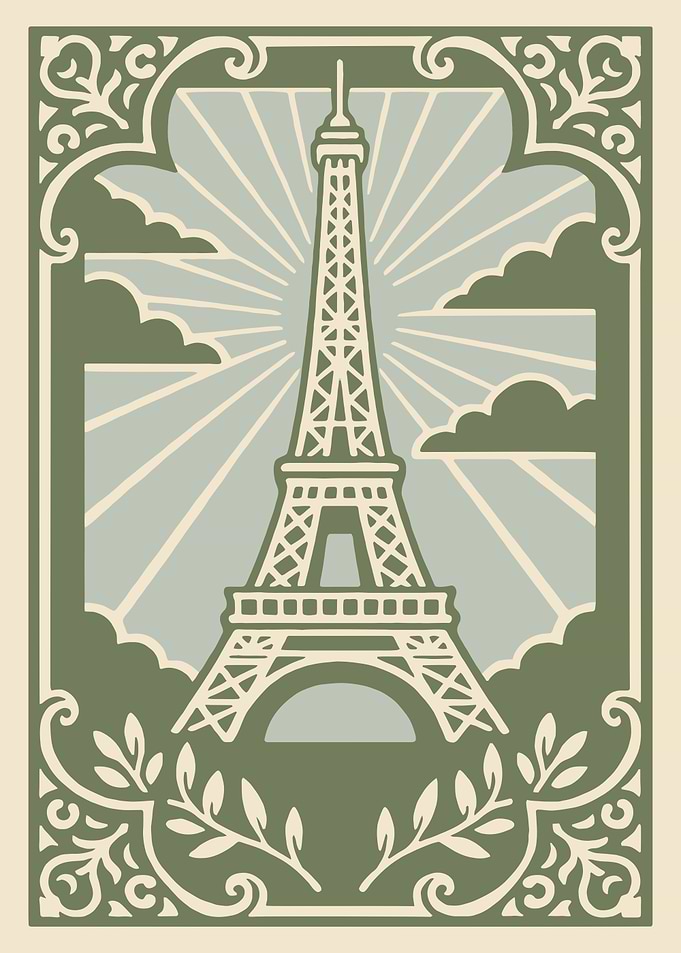 Eiffel Tower Vintage Poster
