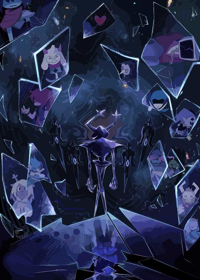 Deltarune Characters in Shattered Glass