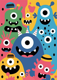 Cute Monsters Cartoon Art