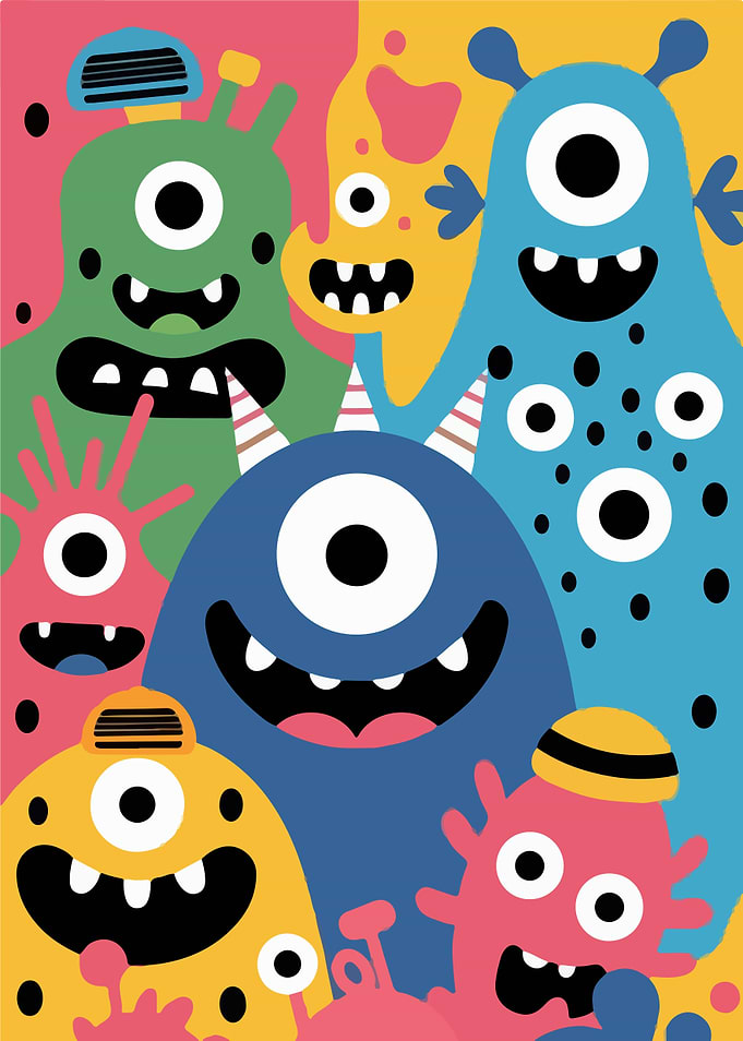 Cute Monsters Cartoon Art