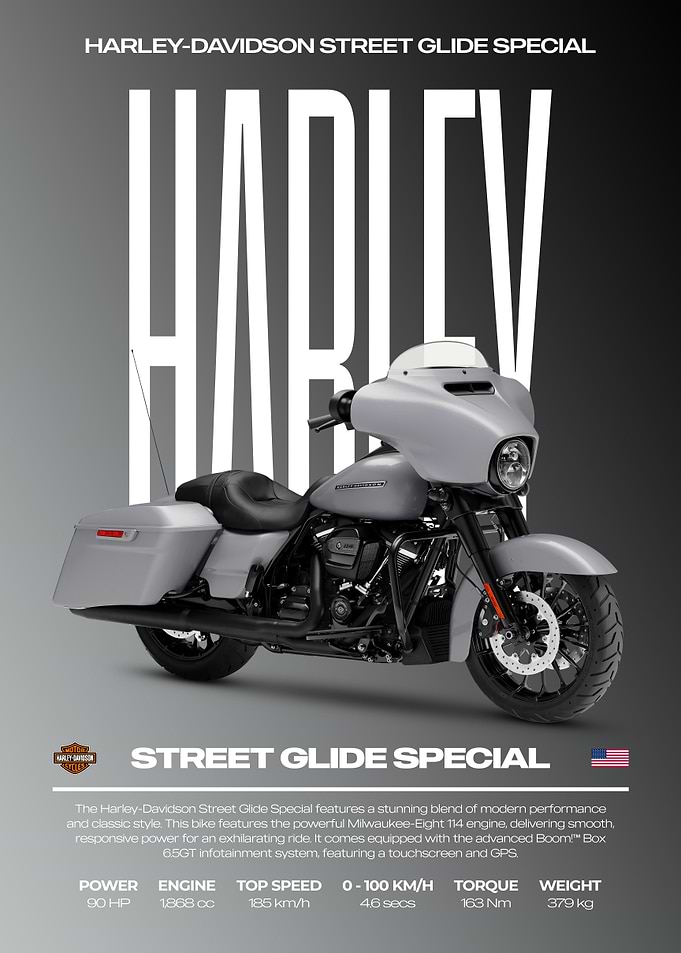 Harley-Davidson Street Glide Special Motorcycle Poster