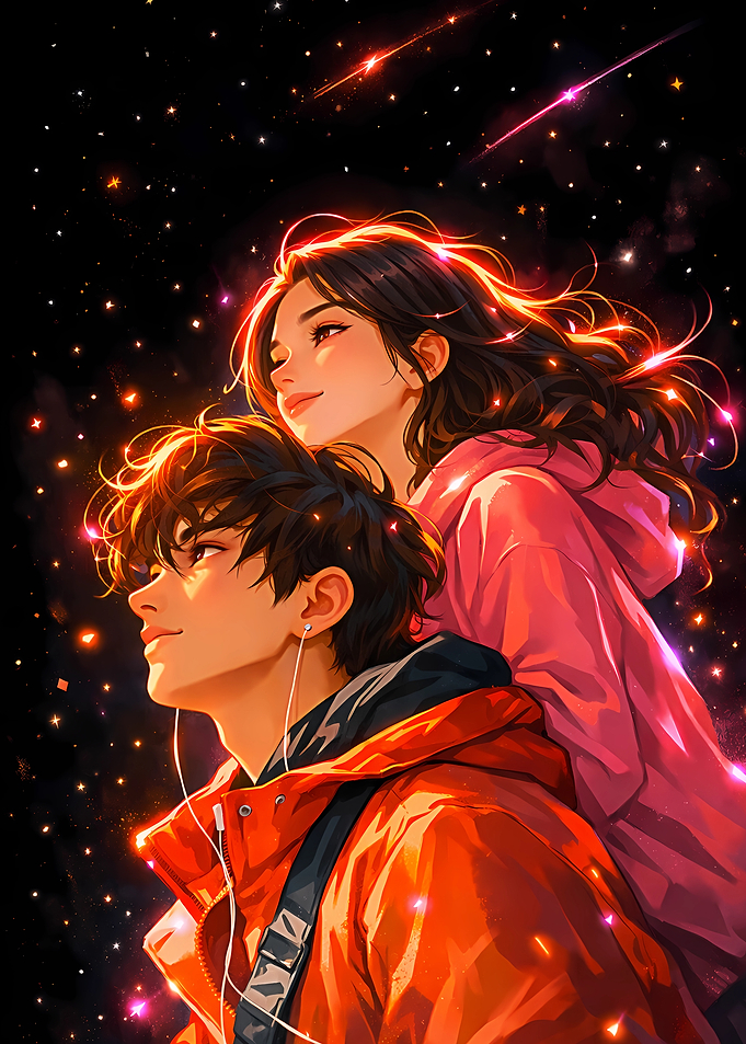 Couple Watching Shooting Stars