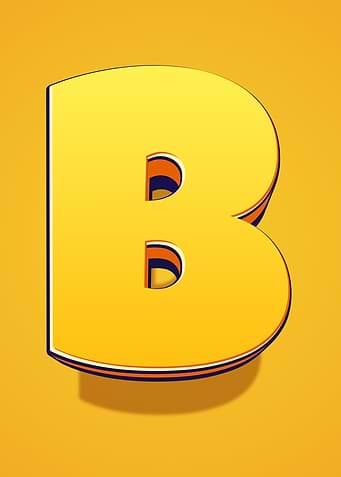 3D Yellow Letter B