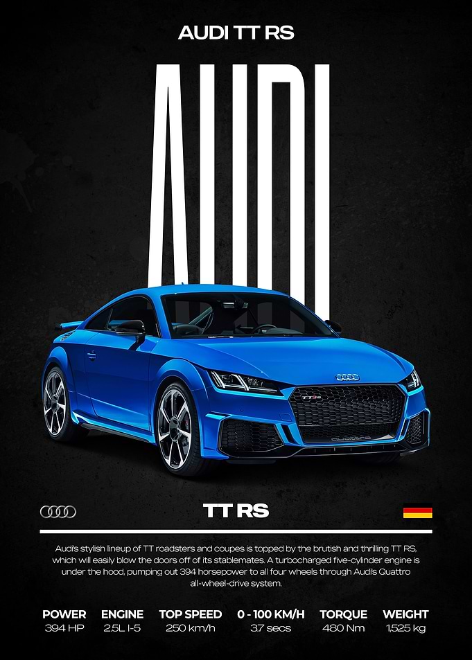 Audi TT RS Car Poster