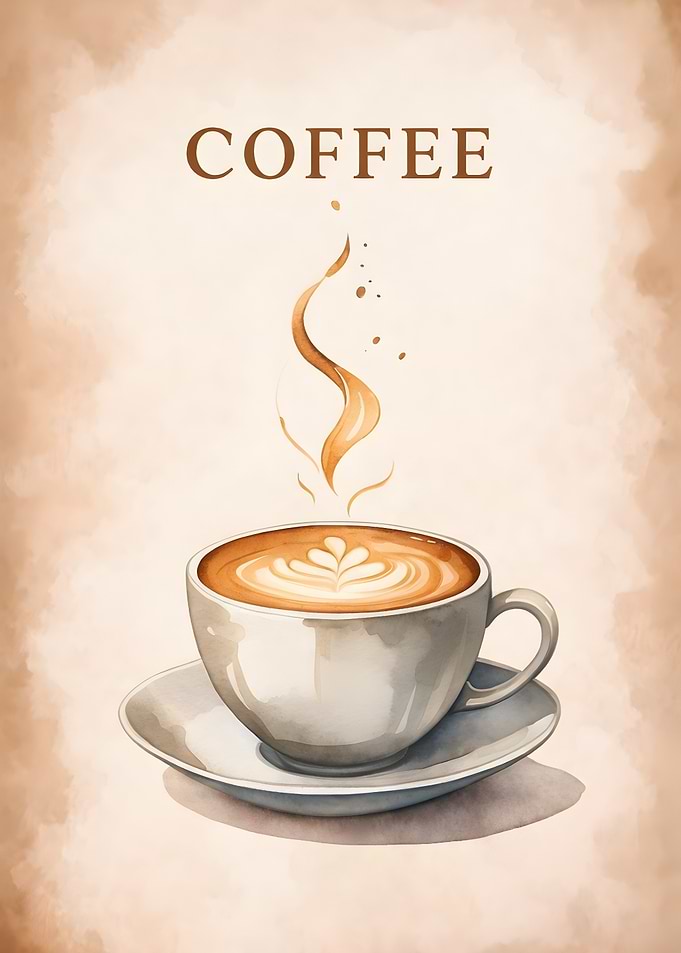Coffee Cup with Latte Art