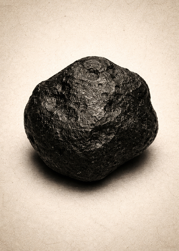 Dark Meteorite on Textured Background