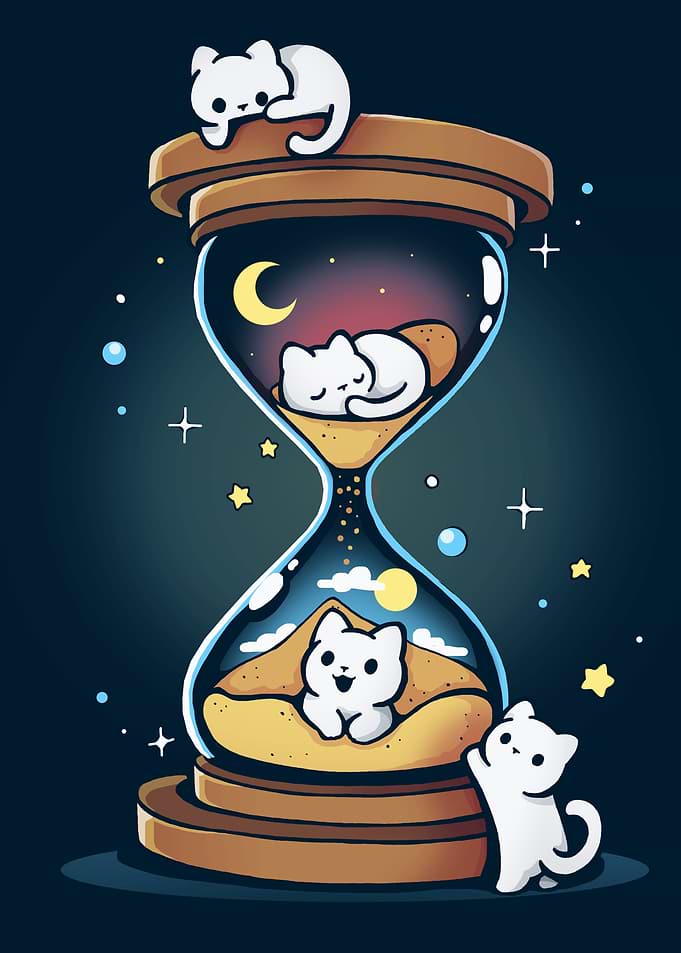 Cute Cats in an Hourglass