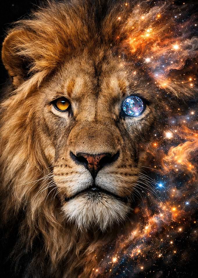 Cosmic Lion Portrait