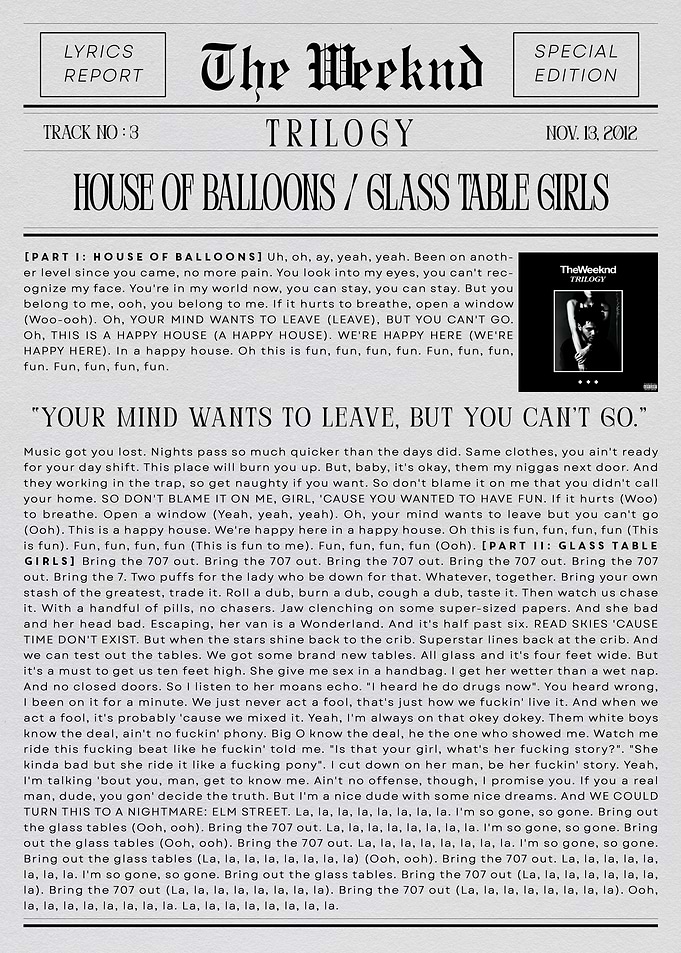 The Weeknd House of Balloons / Glass Table Girls
