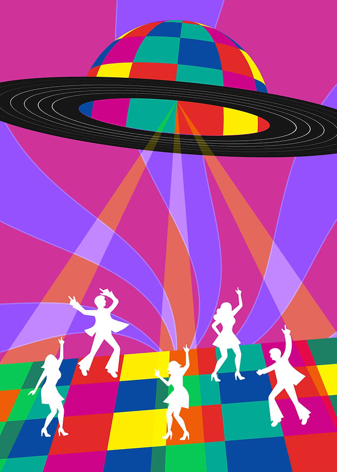Disco Party with UFO Disco Ball