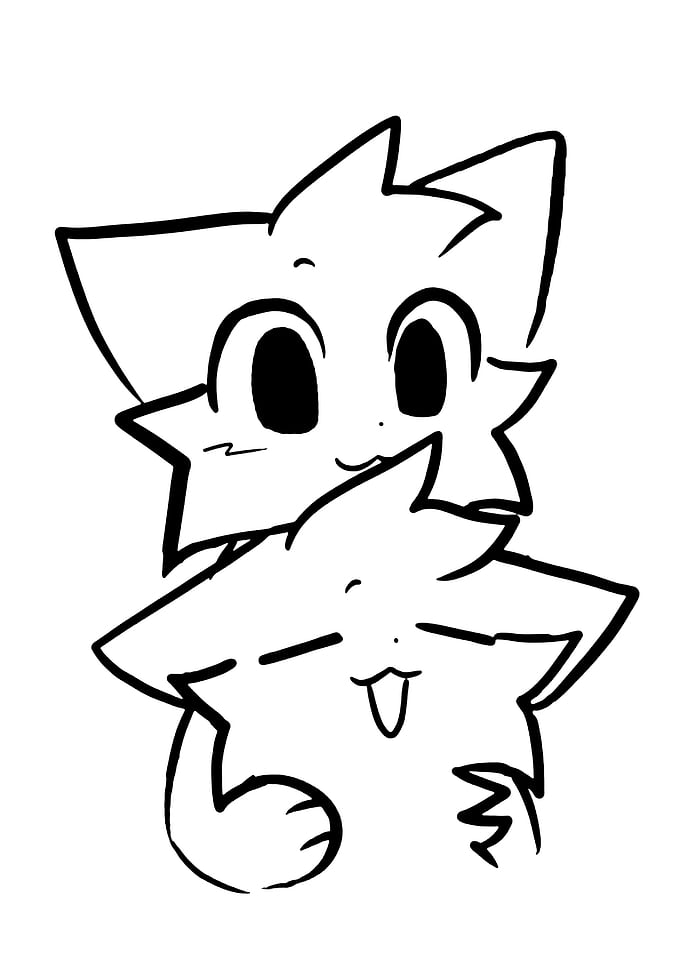 Cute Cat Characters Stacked