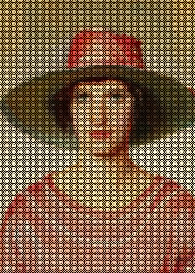 Portrait of a girl in a pink dress