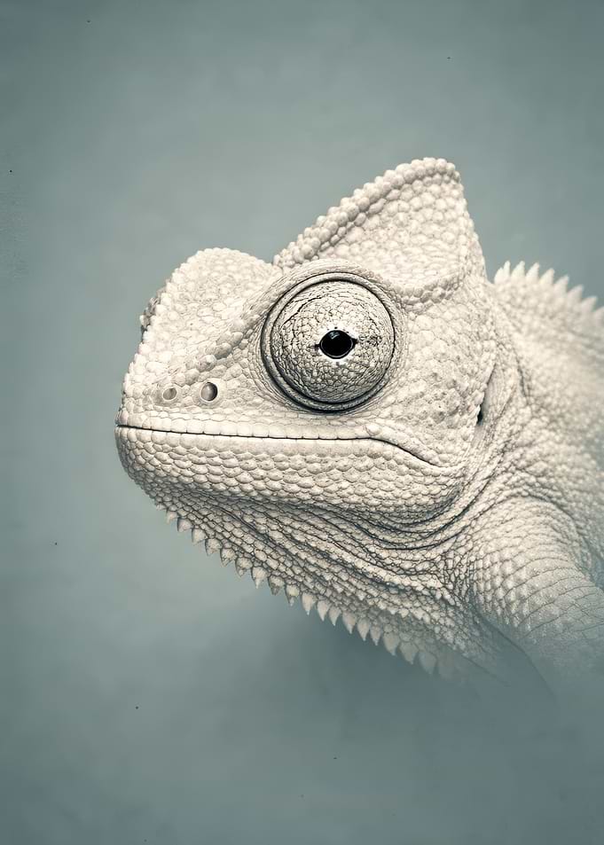 Close-up of a White Chameleon