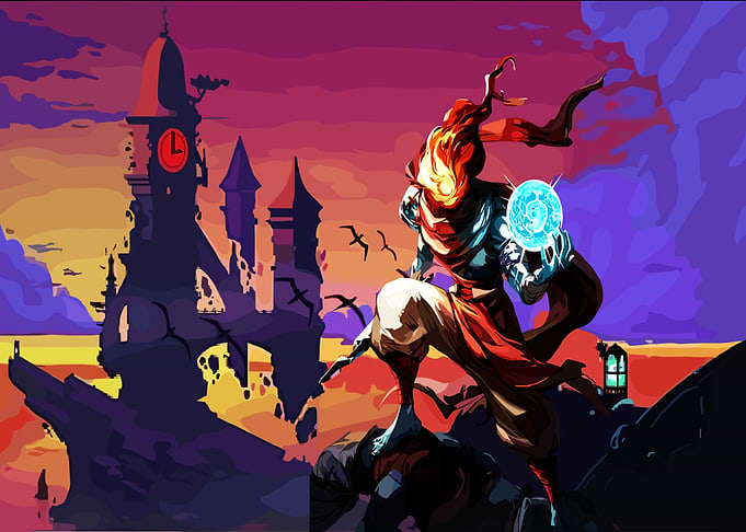 Dead Cells Character with Castle