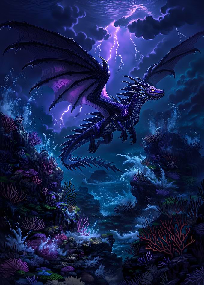 Dragon in a Stormy Sea