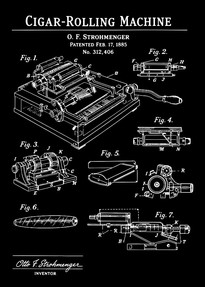 Cigar Rolling Machine Patent Drawing