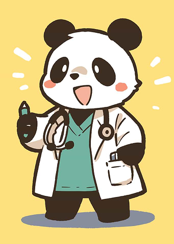 Cute Doctor Panda with Stethoscope