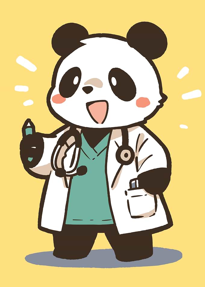 Cute Doctor Panda with Stethoscope