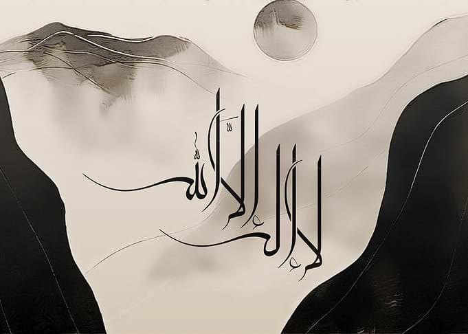 La Ilaha Illa Allah — Modern Minimal Arabic Calligraphy