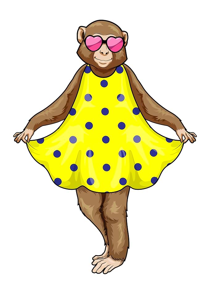 Monkey Polka Dot Dress
