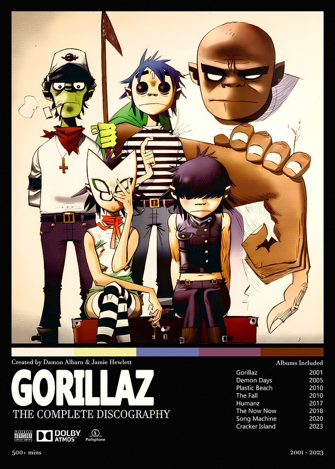 Gorillaz The Complete Discography Poster