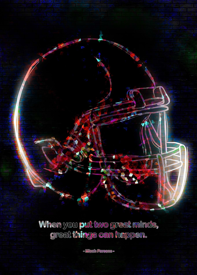 Football Helmet with Inspirational Quote