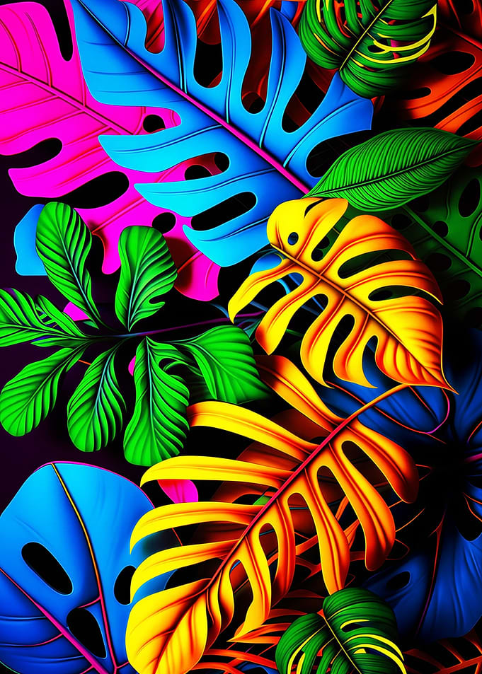 Vibrant Tropical Leaves Pattern