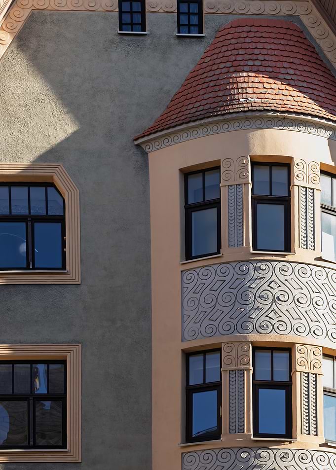 Ornate Building Facade with Bay Window